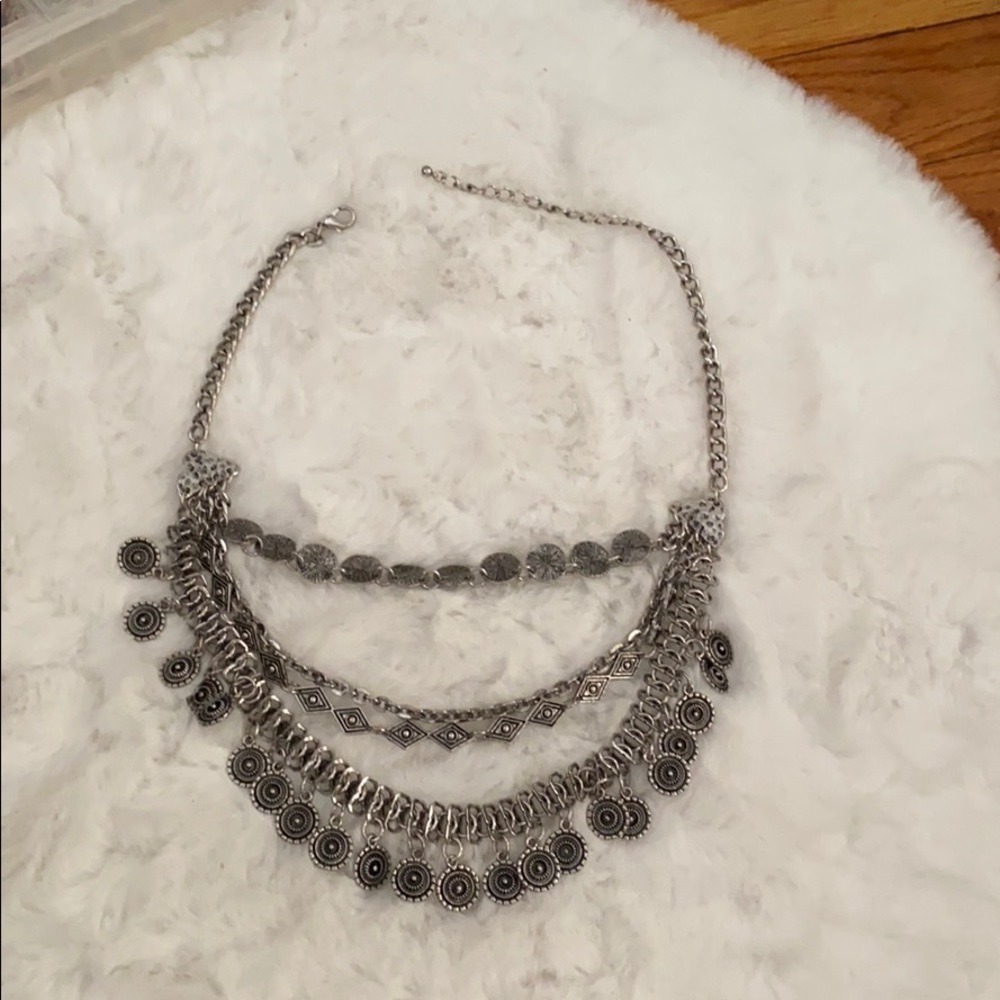 Silver Aztec necklace